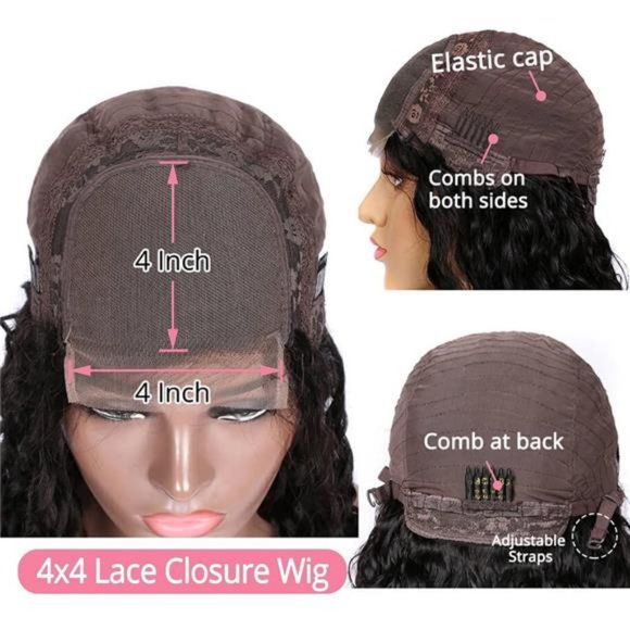 Curly Bob Wig Human Hair Lace closure Wig 4x4 Lace Closure Bob Wig Human Hair main image 5